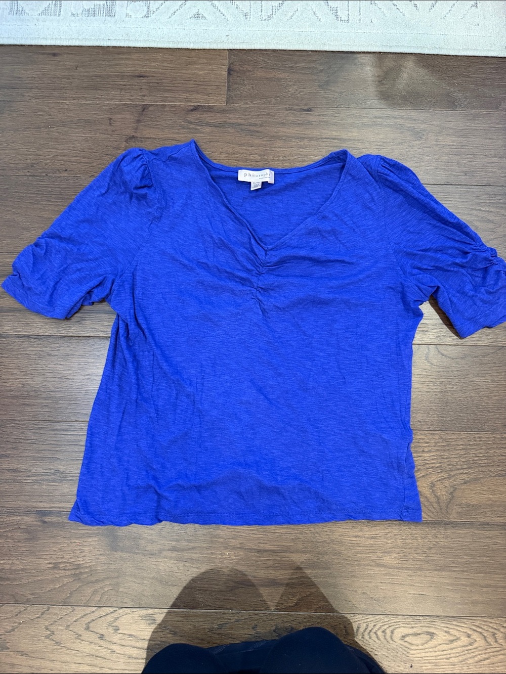 Philosophy Royal Blue V-Neck Short Sleeve Top Size XL - C78-022